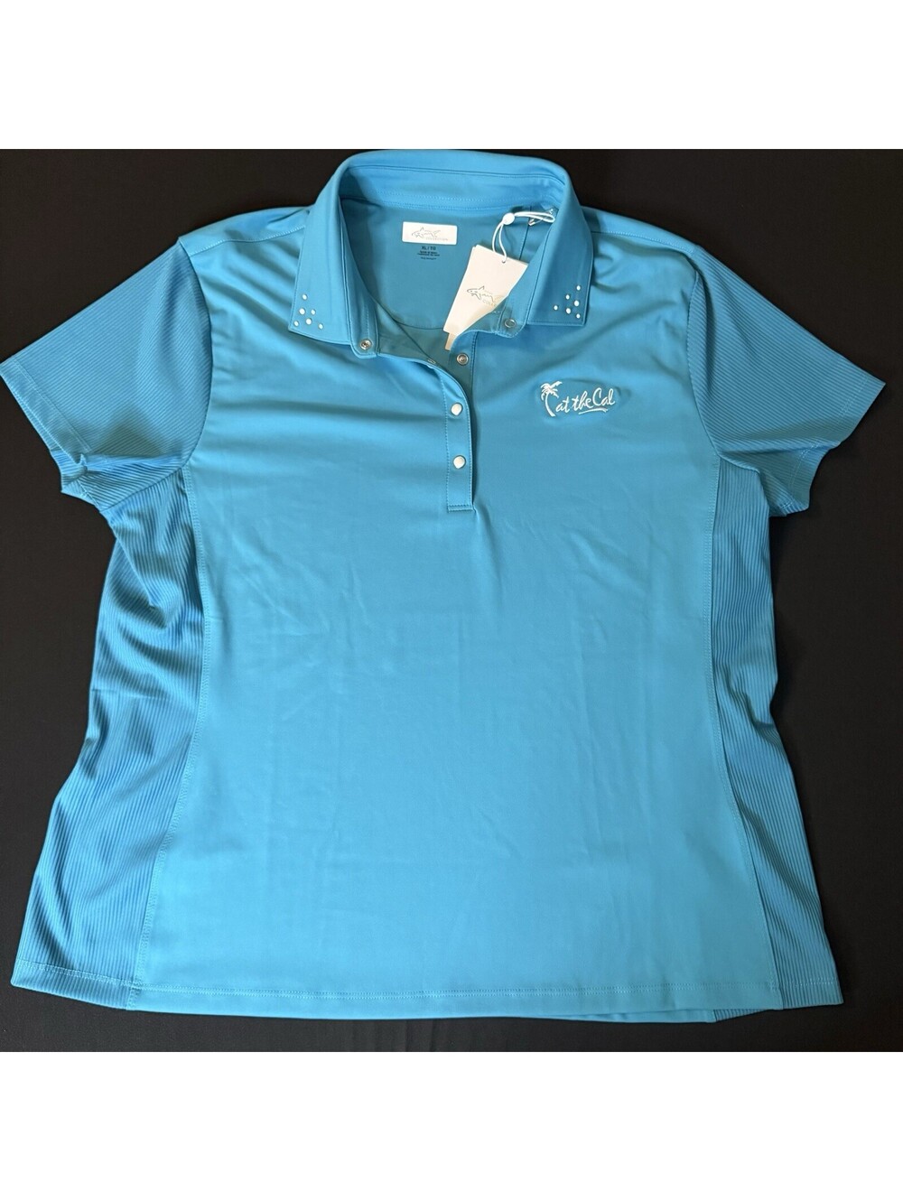 Greg Norman Shark Collection At the Cal Women’s Golf Polo Shirt XL NWT Blue - Picture 3 of 9